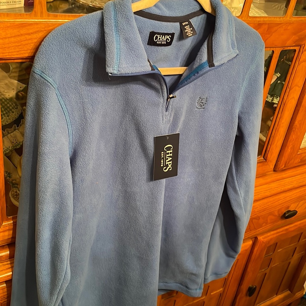 Mens nice blue fleece with half zipper new with tags